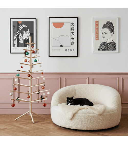 Sapin de Noël en bois Suisse - arbre de Noel design KITATORI original decoratif artisanal alternatif naturel écologique décoré