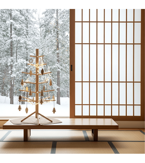 Small Wooden Christmas tree - Kitatori Design xmas tree in wood artificial fake realistic real woods christmas tree