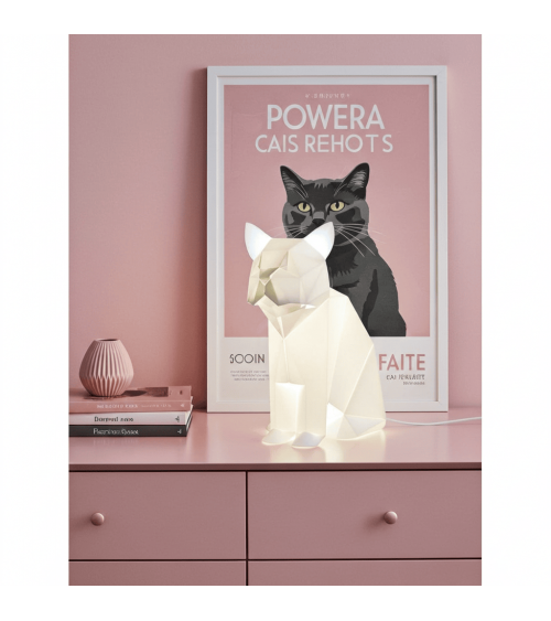 Lampe chat - Luminaire animal à poser, lampe de chevet design Plizoo a poser de nuit led moderne originale design suisse