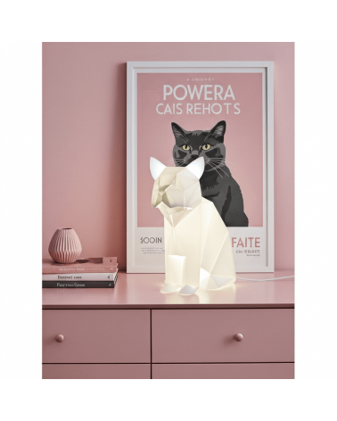 Lampe chat - Luminaire animal à poser, lampe de chevet design Plizoo a poser de nuit led moderne originale design suisse