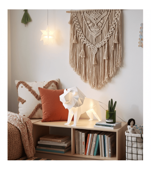 Lampe Lion - Luminaire animal à poser, lampe de chevet design Plizoo a poser de nuit led moderne originale design suisse