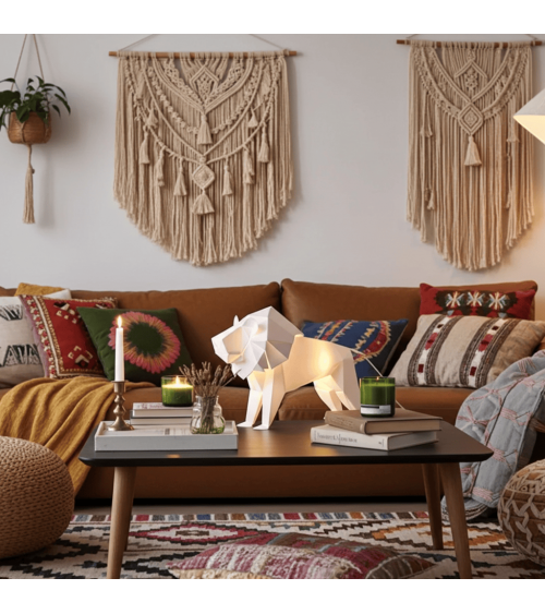 Lampe Lion - Luminaire animal à poser, lampe de chevet design Plizoo a poser de nuit led moderne originale design suisse
