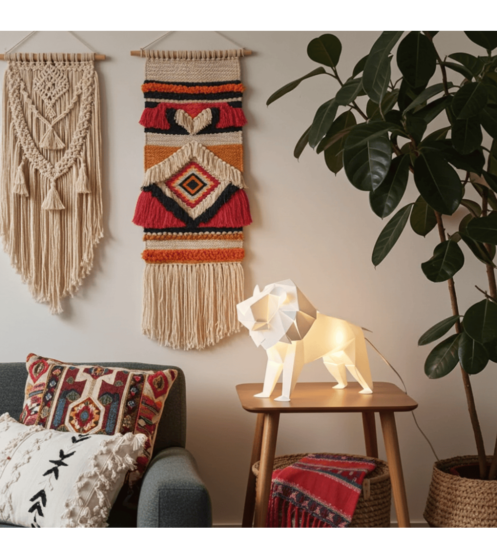 Lampe Lion - Luminaire animal à poser, lampe de chevet design Plizoo a poser de nuit led moderne originale design suisse