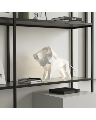 Lampe Lion - Luminaire animal à poser, lampe de chevet design Plizoo a poser de nuit led moderne originale design suisse