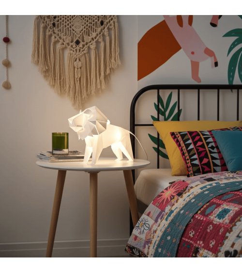 Lampe Lion - Luminaire animal à poser, lampe de chevet design Plizoo a poser de nuit led moderne originale design suisse
