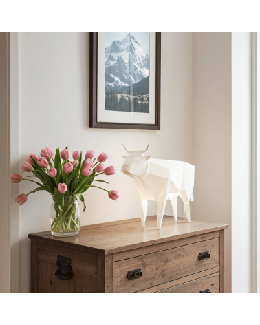 Lampe Vache - Luminaire animal à poser, lampe de chevet design Plizoo a poser de nuit led moderne originale design suisse