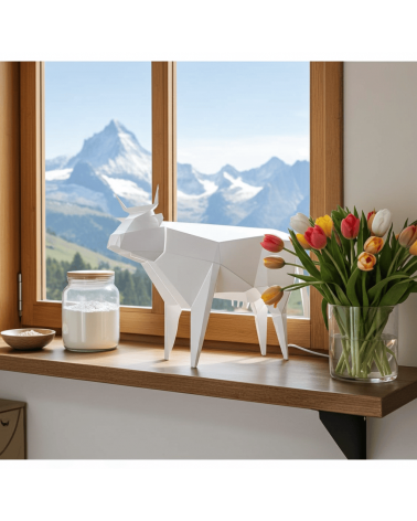 Lampe Vache - Luminaire animal à poser, lampe de chevet design Plizoo a poser de nuit led moderne originale design suisse