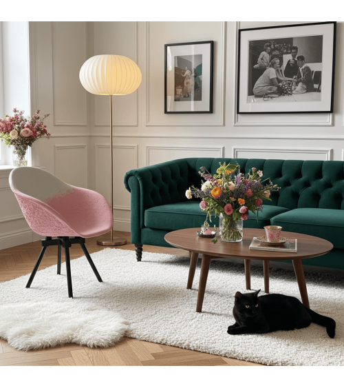 Poltrona Design GRAVÊNE 7.0 - Bianco e rosa Maximum Paris moderna da interno allattamento