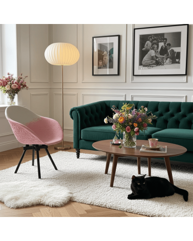 Poltrona Design GRAVÊNE 7.0 - Bianco e rosa Maximum Paris moderna da interno allattamento