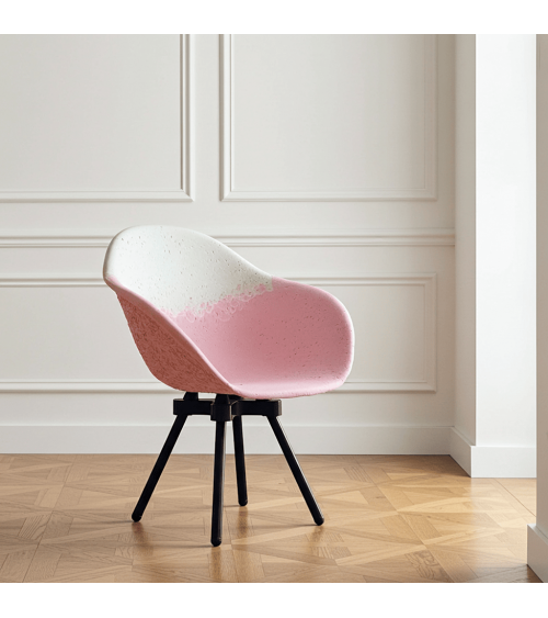 Fauteuil design GRAVÊNE 7.0 - Blanc & Rose Maximum Paris relaxant confortable allaitement maison salon