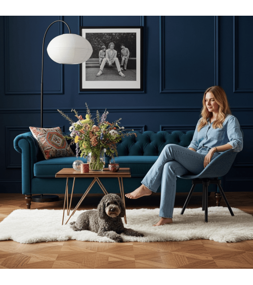 Poltrona Design GRAVÊNE 7.0 - Nero e Blu Maximum Paris moderna da interno allattamento