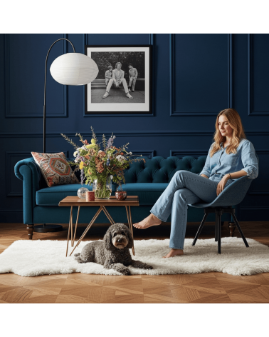 Poltrona Design GRAVÊNE 7.0 - Nero e Blu Maximum Paris moderna da interno allattamento