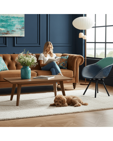 Fauteuil design GRAVÊNE 7.0 - Menthe & Bleu Maximum Paris relaxant confortable allaitement maison salon