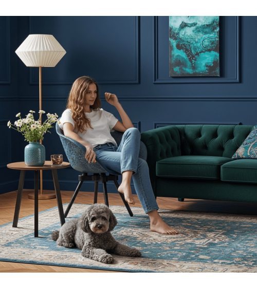 Fauteuil design GRAVÊNE 7.0 - Menthe & Bleu Maximum Paris relaxant confortable allaitement maison salon