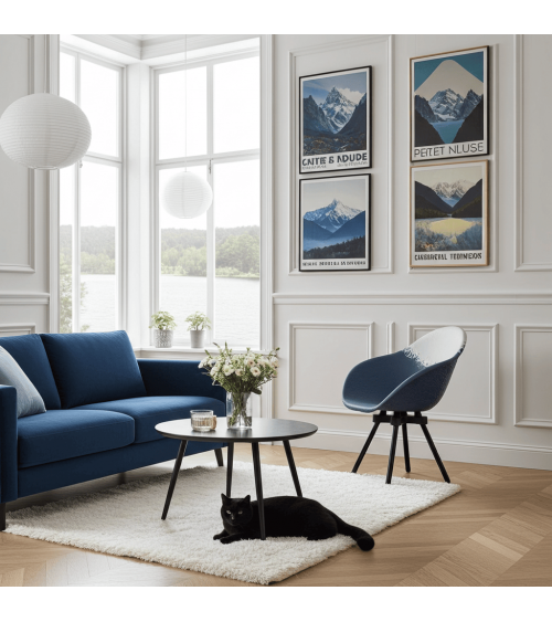 Poltrona Design GRAVÊNE 7.0 - Bianco e Blu Maximum Paris moderna da interno allattamento