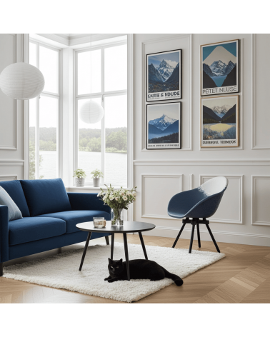 Poltrona Design GRAVÊNE 7.0 - Bianco e Blu Maximum Paris moderna da interno allattamento