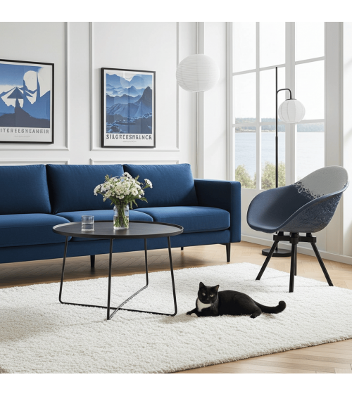 Poltrona Design GRAVÊNE 7.0 - Bianco e Blu Maximum Paris moderna da interno allattamento