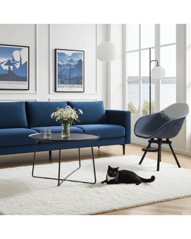 Poltrona Design GRAVÊNE 7.0 - Bianco e Blu Maximum Paris moderna da interno allattamento