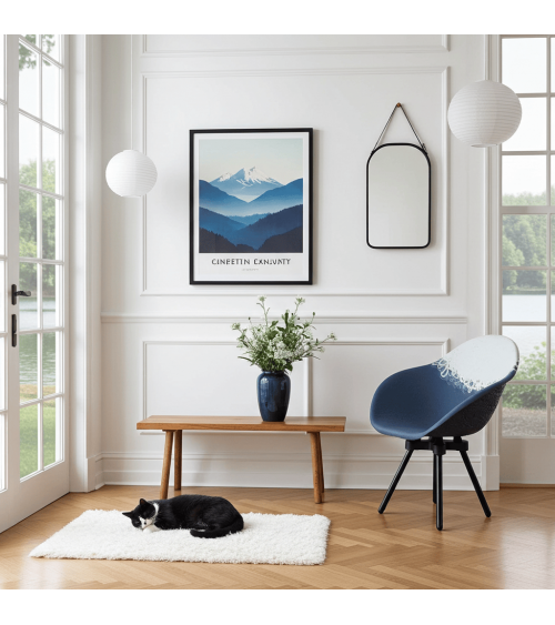Fauteuil design GRAVÊNE 7.0 - Blanc & Bleu Maximum Paris relaxant confortable allaitement maison salon