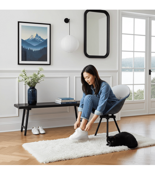 Poltrona Design GRAVÊNE 7.0 - Bianco e Blu Maximum Paris moderna da interno allattamento