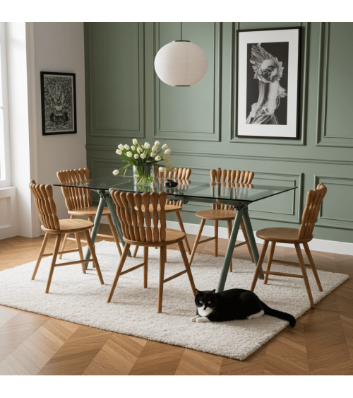 CLAVEX 68.0 Rivière - Tavolo da pranzo design in vetro - MODELLO DA ESPOSIZIONE