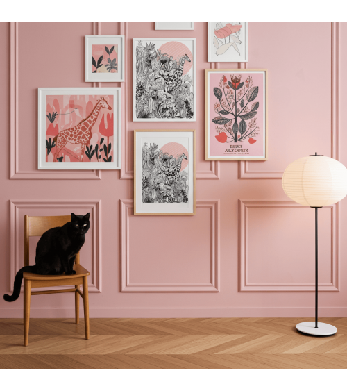 Girafe - Poster A4, affiche, deco murale