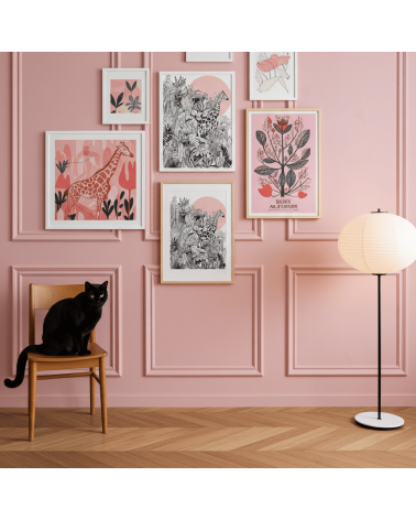 Girafe - Poster A4, affiche, deco murale Olala by Pupa mural affiche posters muraux design deco salon cuisine chambre enfant