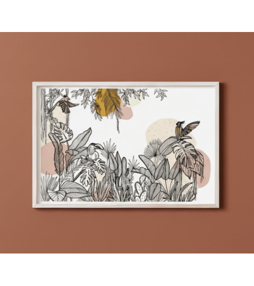 Jungle - Poster A3, affiche, deco murale Olala by Pupa mural affiche posters muraux design deco salon cuisine chambre enfant