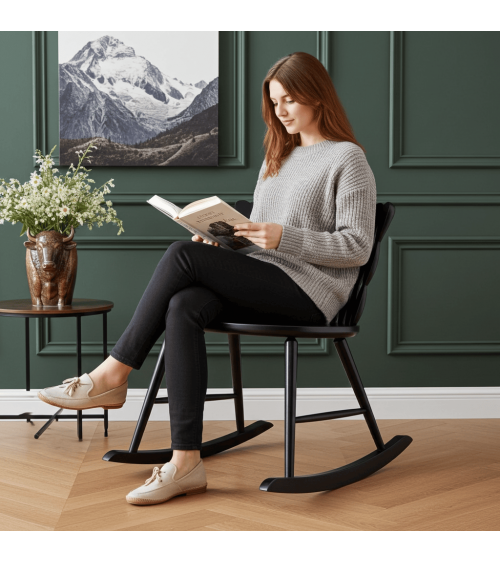 SPIRA Rocking Chair Black Pigmented Ash MYLHTA modern nursing designer chair living room