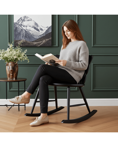 SPIRA Rocking Chair Black Pigmented Ash MYLHTA modern nursing designer chair living room