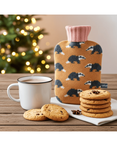 Badgers - Small Hot water bottle with wool cover Catherine Tough best luxury cool nice cute portable
