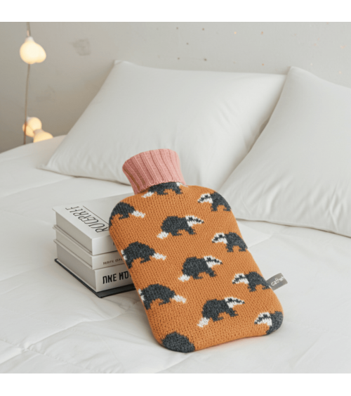 Badgers - Small Hot water bottle with wool cover Catherine Tough best luxury cool nice cute portable