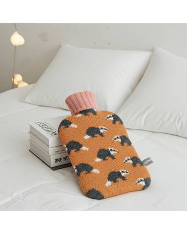 Badgers - Small Hot water bottle with wool cover Catherine Tough best luxury cool nice cute portable