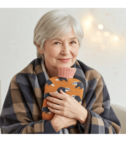 Badgers - Small Hot water bottle with wool cover Catherine Tough best luxury cool nice cute portable