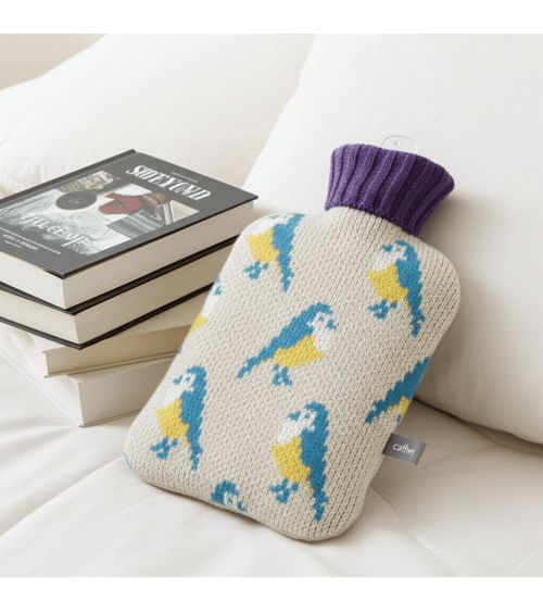 Blue Tits - Small Hot water bottle with wool cover Catherine Tough best luxury cool nice cute portable
