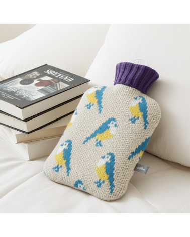 Blue Tits - Small Hot water bottle with wool cover Catherine Tough best luxury cool nice cute portable