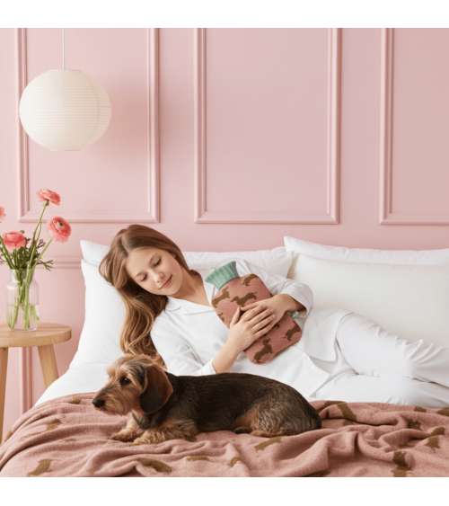 Teckels - Petite bouillotte à eau déhoussable Catherine Tough longue originale haut de gamme luxe