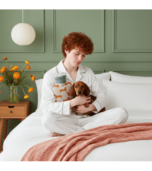Teckels - Petite bouillotte à eau déhoussable Catherine Tough longue originale haut de gamme luxe
