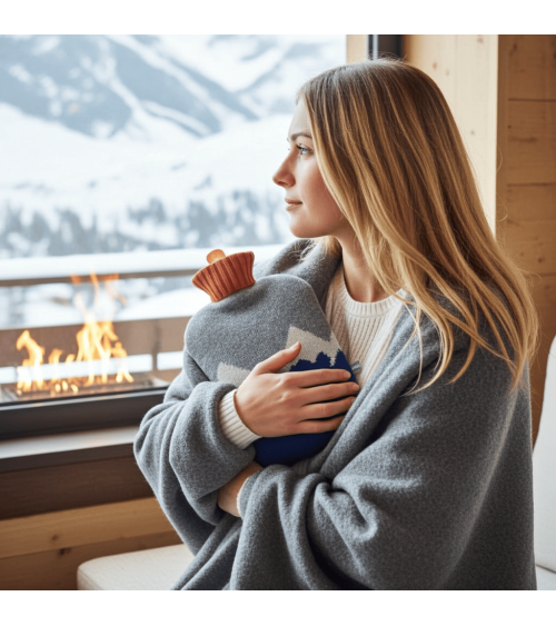 Navy Mountains - Hot water bottle with wool cover Catherine Tough best luxury cool nice cute portable