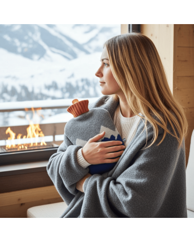 Navy Mountains - Hot water bottle with wool cover Catherine Tough best luxury cool nice cute portable