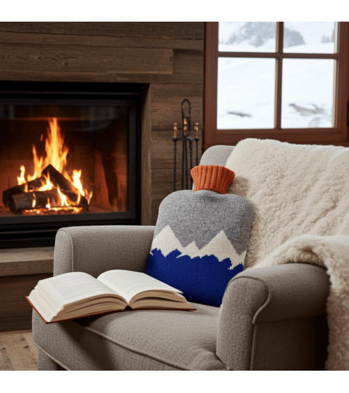 Navy Mountains - Hot water bottle with wool cover Catherine Tough best luxury cool nice cute portable
