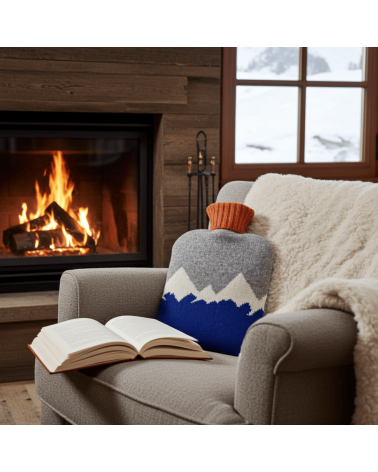 Navy Mountains - Hot water bottle with wool cover Catherine Tough best luxury cool nice cute portable