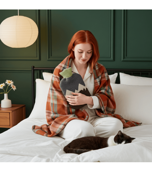 Green mountains - Hot water bottle with wool cover Catherine Tough best luxury cool nice cute portable