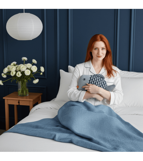 Bouillotte eau chaude originale - Design Poisson Bleu Donna Wilson longue originale haut de gamme luxe