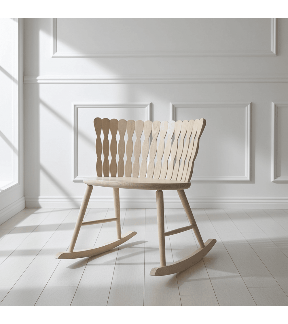 SPIRA Rocking Chair Ash - Sedia a dondolo in legno MYLHTA moderna da interno allattamento