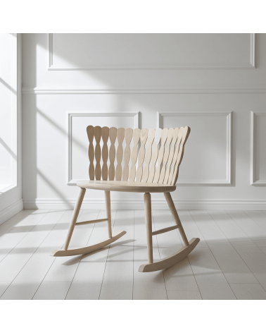 SPIRA Rocking Chair Ash - Sedia a dondolo in legno MYLHTA moderna da interno allattamento