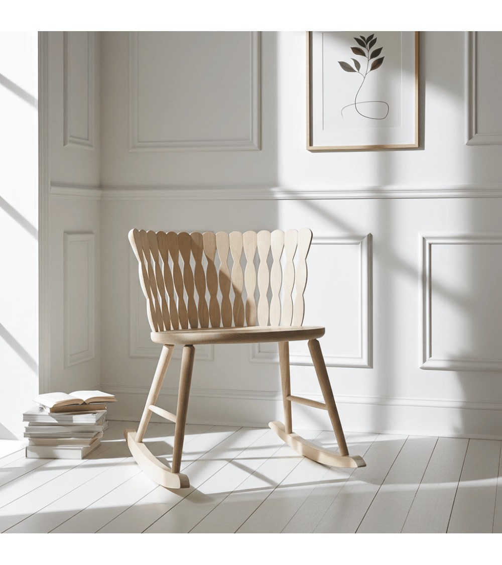 SPIRA Rocking Chair Ash - Sedia a dondolo in legno MYLHTA moderna da interno allattamento