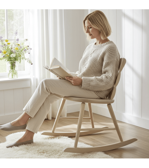 SPIRA Rocking Chair Ash - Sedia a dondolo in legno MYLHTA moderna da interno allattamento
