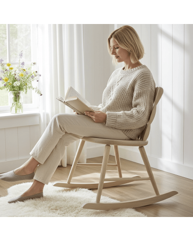 SPIRA Rocking Chair Ash - Sedia a dondolo in legno MYLHTA moderna da interno allattamento