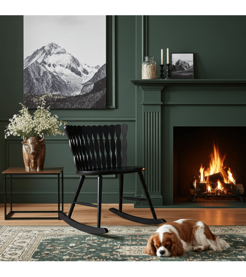 SPIRA Rocking Chair Black Pigmented Ash MYLHTA modern nursing designer chair living room